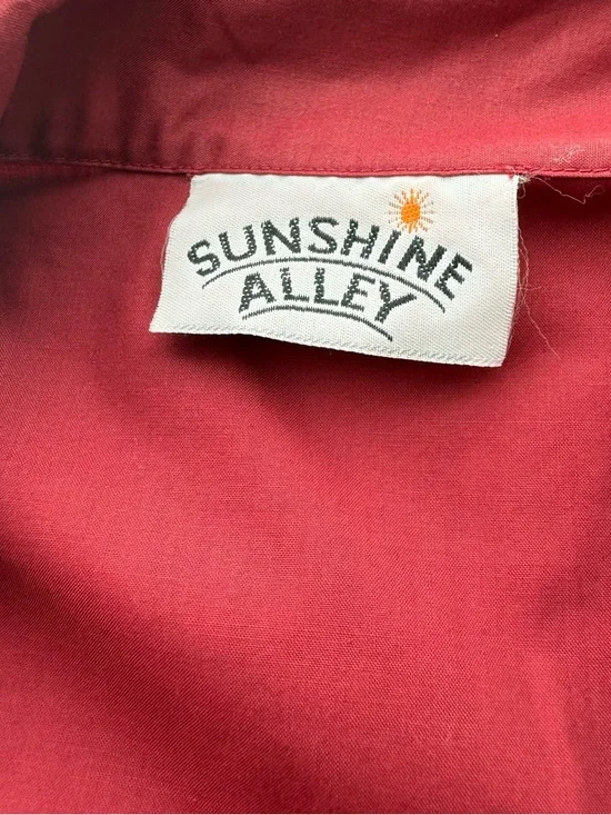Sunshine Alley Vintage Retro Red Button Down Darling Dress Midi - Picture 13 of 13